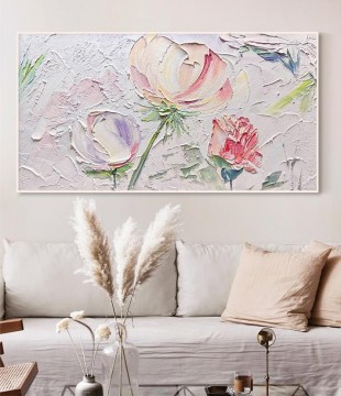 Flower 09 by Palette Knife wall decor texture Oil Paintings